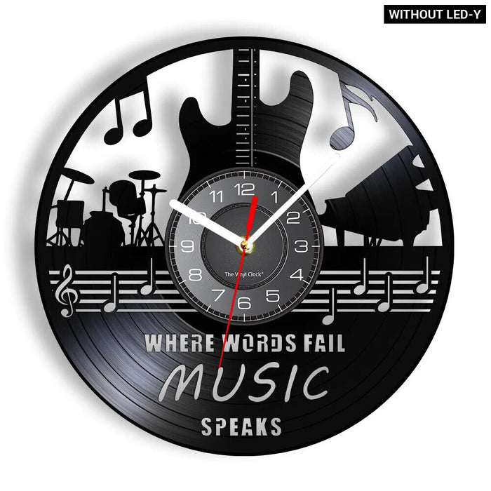 Music Speaks Vinyl Record Wall Clock