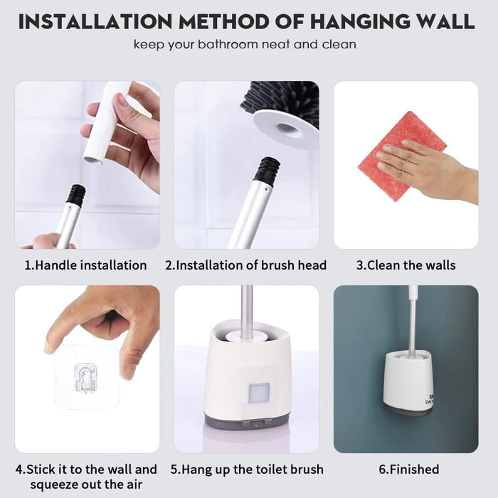 Wall Mounted Tpr Silicone Soft Bristle With Holder Cleaning Brush