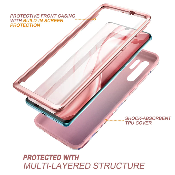 360Imlpc Marble Splice Protective Shell For Huawei P30 Pro With Built In Screen Protector