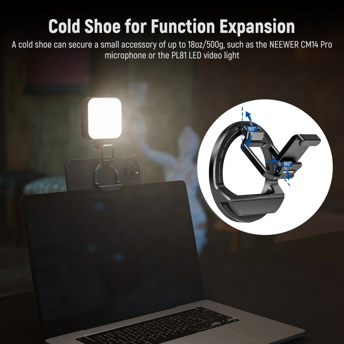 Foldable Magsafe Phone Mount With Cold Shoe For Iphone & Macbook Under 50 Characters