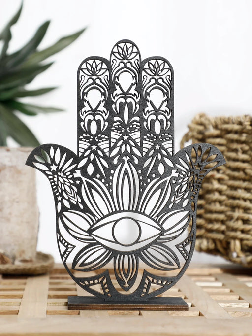 Wooden Hamsa Hand Desk Decor