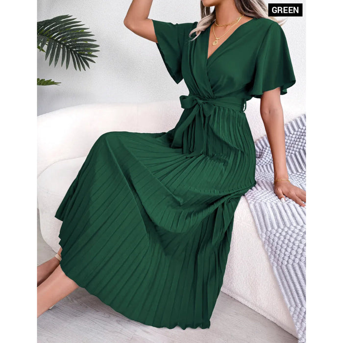 V Neck Chiffon Maxi Dress for Women