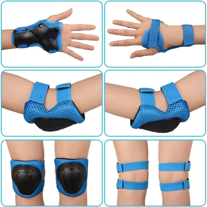 6PCS Kids Knee Elbow Wrist Protective Guards For Cycling Skateboarding