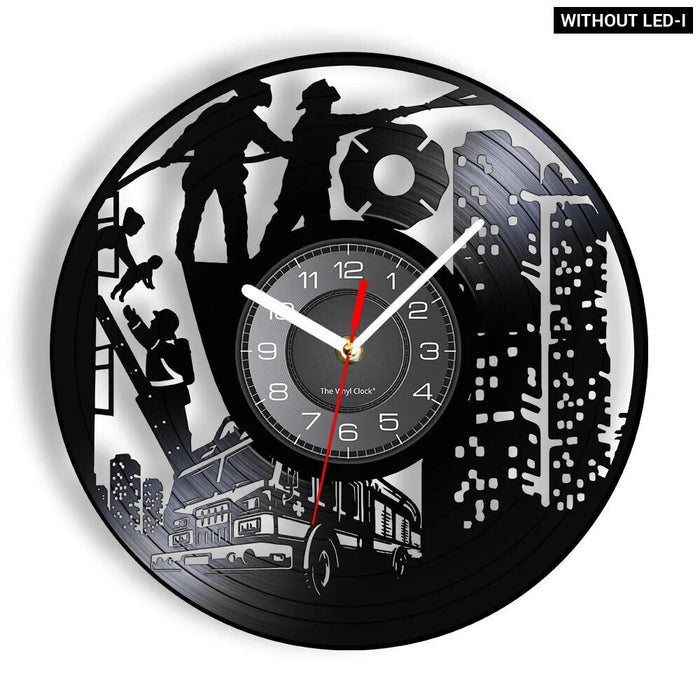 Firefighter Wall Clock With Maltese Cross Design