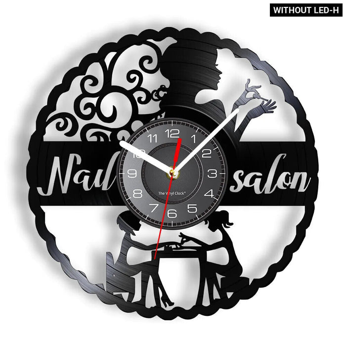 Beauty Store Wall Clock Manicure Design