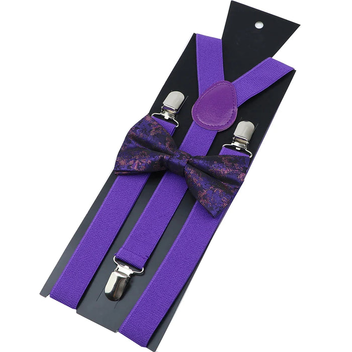 Colourful Suspenders And Bow Tie Set