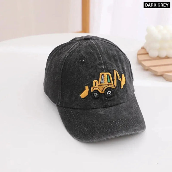 Kids Excavator Embroidered Baseball Cap / Hat