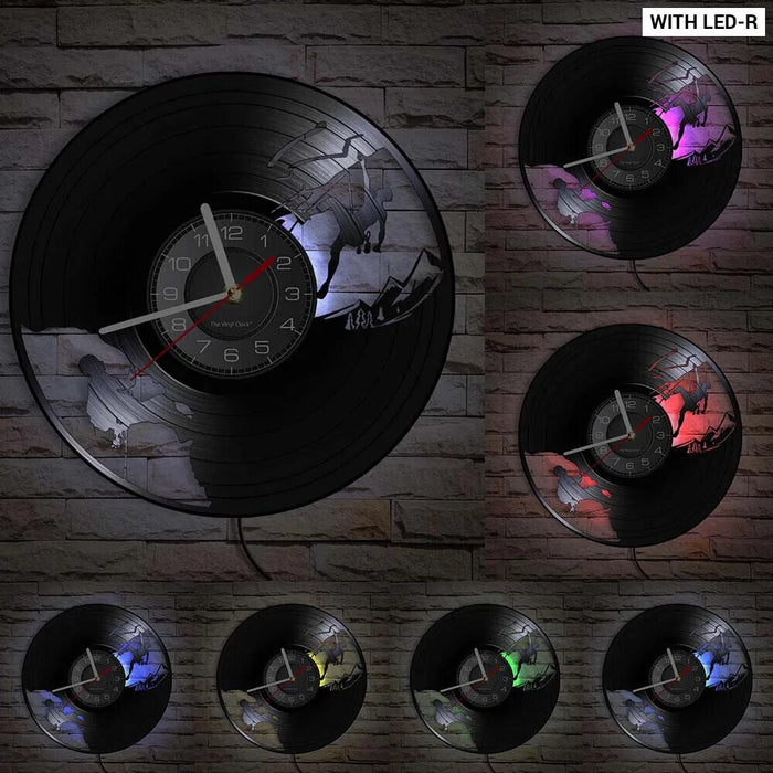 Extreme Rock Climbing Vinyl Record Clock