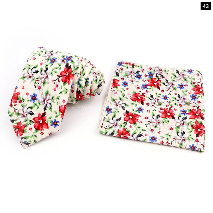 Floral Cotton Tie Set For Parties And Daily Wear