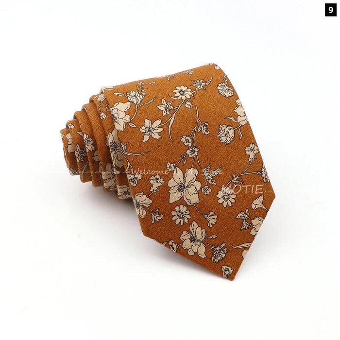 Blue Floral Cotton Ties For Weddings Business And Daily Wear