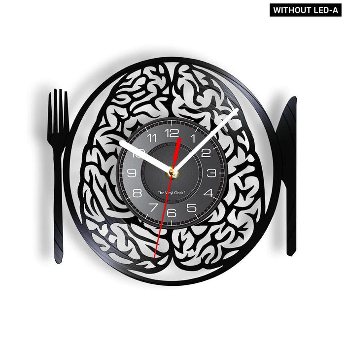 Neuron Wall Clock Brain Decor With Cutlery