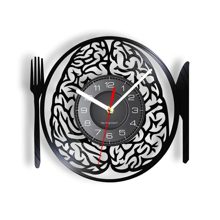 Neuron Wall Clock Brain Decor With Cutlery