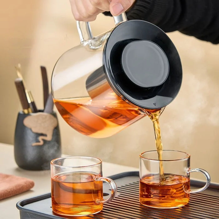 Pyrex Glass Teapot Set With Flower Design