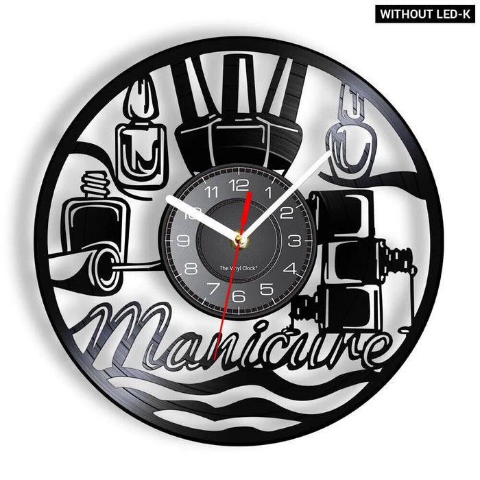 Beauty Store Wall Clock Manicure Design