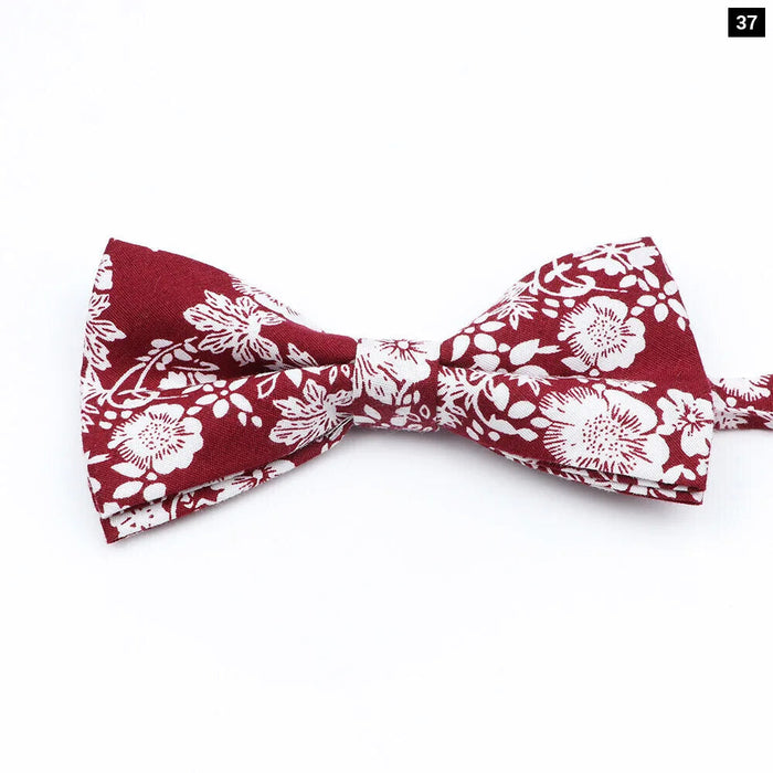 Colourful Floral Bow Ties Fashion Cotton Print For Mens Wedding And Business Suits