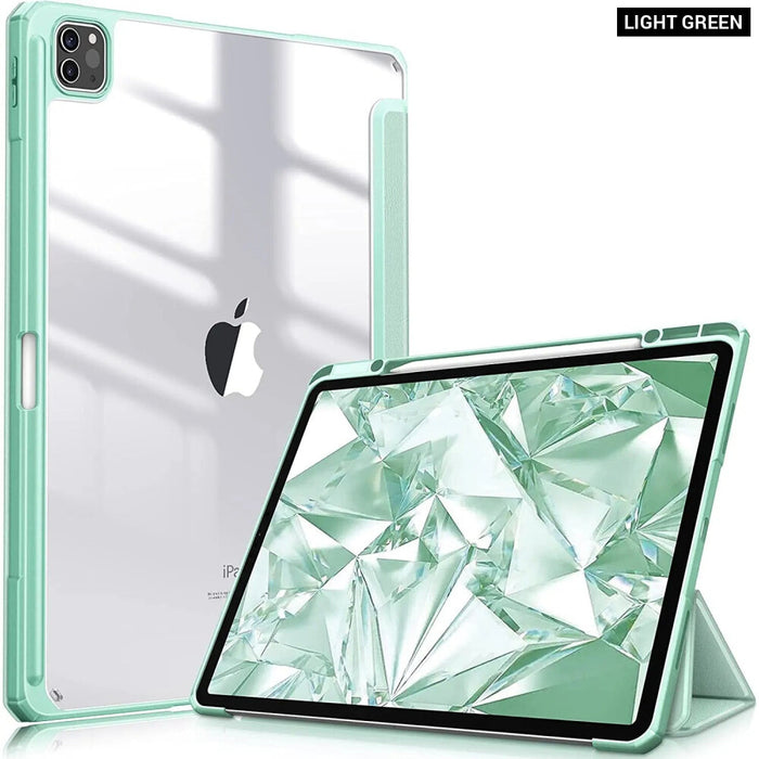 For iPad 10.2 9th 8th 7th 10 10th Generation Pro 11 12.9 Air 5 4 10.9 Clear Pencil Holder Case