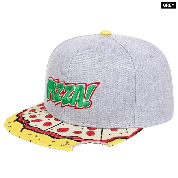 Embroidered Pizza Print Baseball Cap / Hat