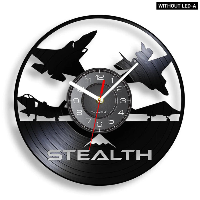 Stealth B2 Bomber Vinyl Record Clock