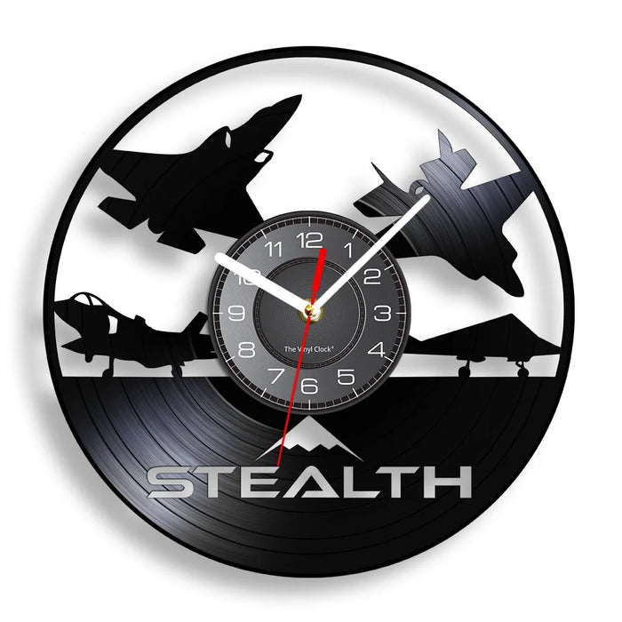 Stealth B2 Bomber Vinyl Record Clock