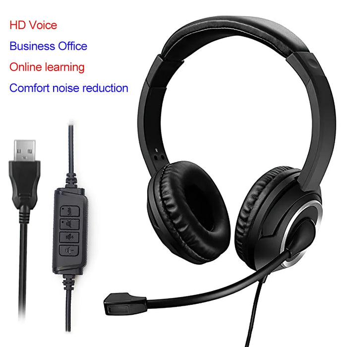 USB Headset with Mic for Pc/laptop Noise Cancelling