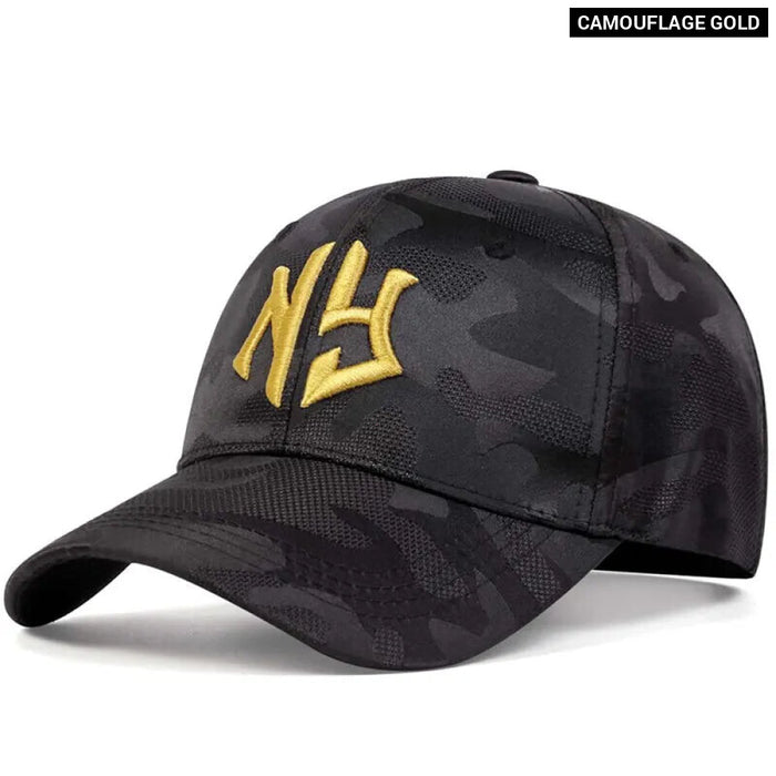 Embroidered Camo Baseball Hat For Outdoor Wear