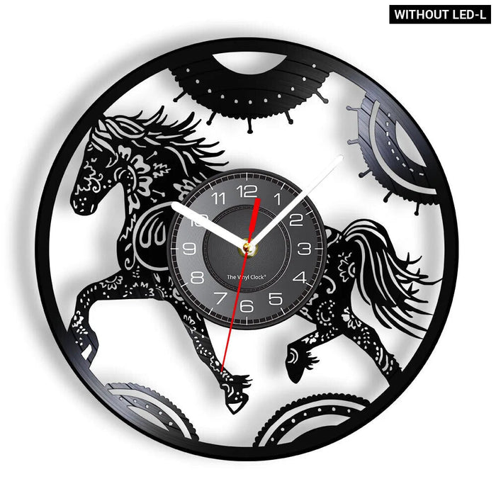 Horse Head Vinyl Record Wall Clock