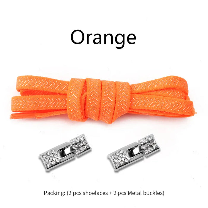 Elastic Sneakers Diamond Cross Locks Without Ties Shoe Laces For Kids & Adults Shoes 8Mm Width