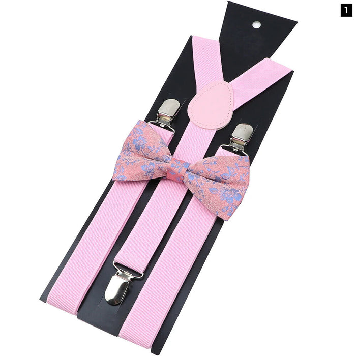 Colourful Suspenders And Bow Tie Set