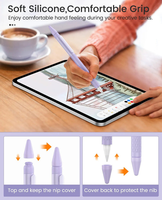 Silicone Pencil Sleeve for Apple Pencil 1st Generation Lightweight Apple Pencil Silicone Cover Anti-Slip Grip iPad Pencil