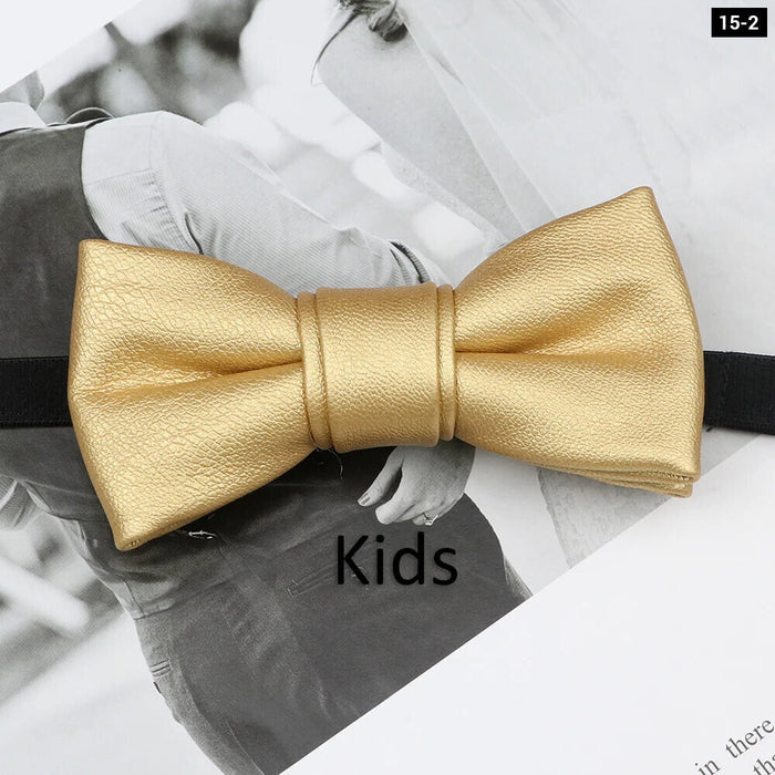 Leather Butterfly Bow Tie Set For Parties Weddings And Business Male And Female 40+ Colours