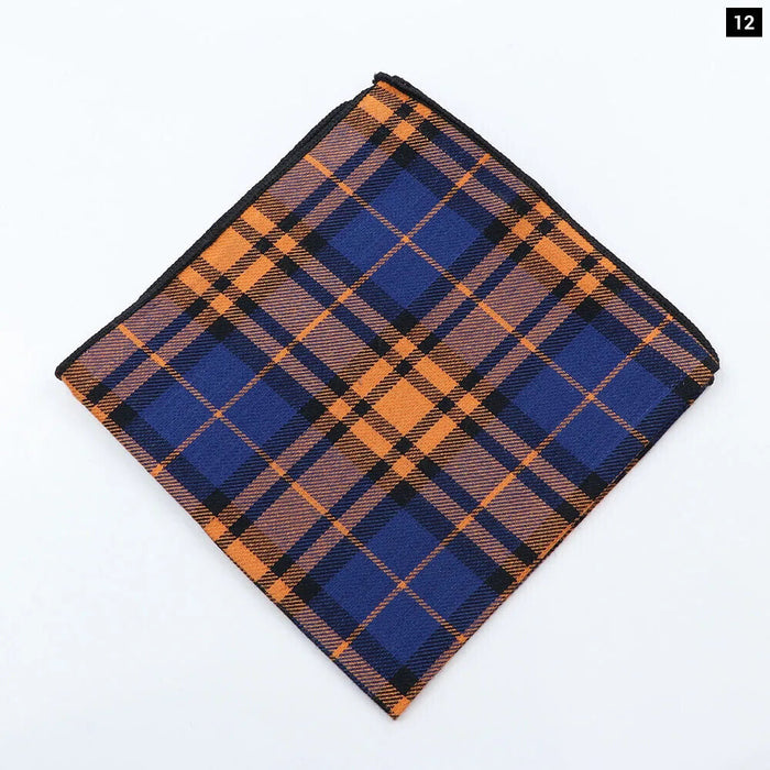 Vintage Plaid Cotton Hankerchiefs Pocket Squares