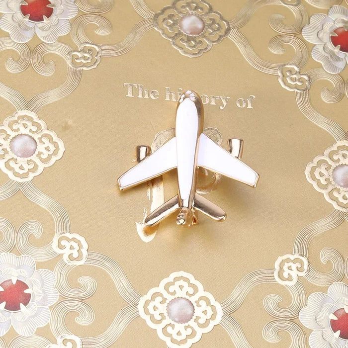 Airplane Lapel Pin Metal Aircraft Badge For Clothing And Accessories