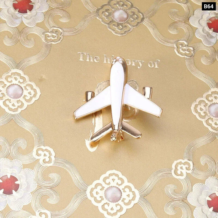 Airplane Lapel Pin Metal Aircraft Badge For Clothing And Accessories