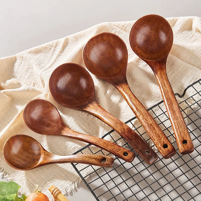 Handmade Natural Wood Soup Spoon For Cooking