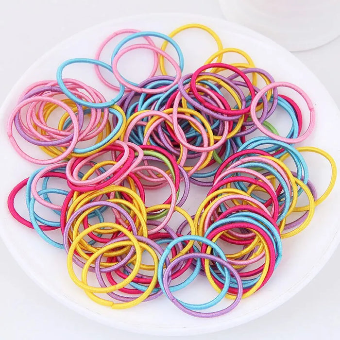 250 300pcs Girls Hair Bands Set Colourful Nylon Elastic