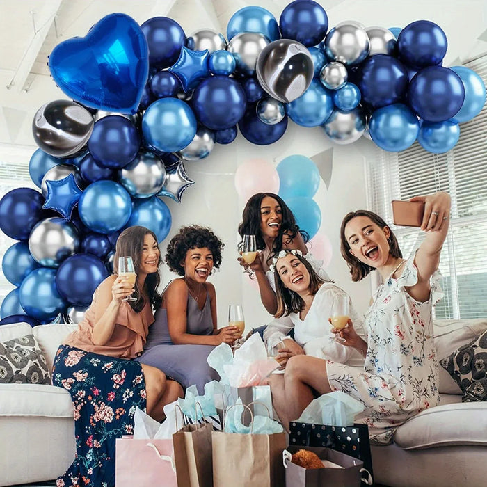 129Pcs Winter Blue Balloon Garland Arch Set Suitable For Themed Party Decorations Birthday Parties Anniversary Celebrations Etc