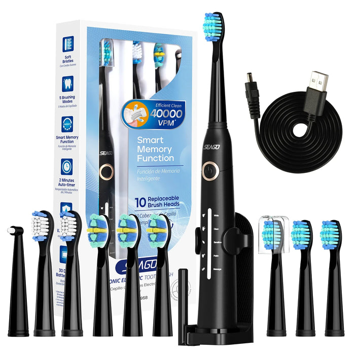 Rechargeable Sonic Toothbrush for Kids 7 10 Heads Holder