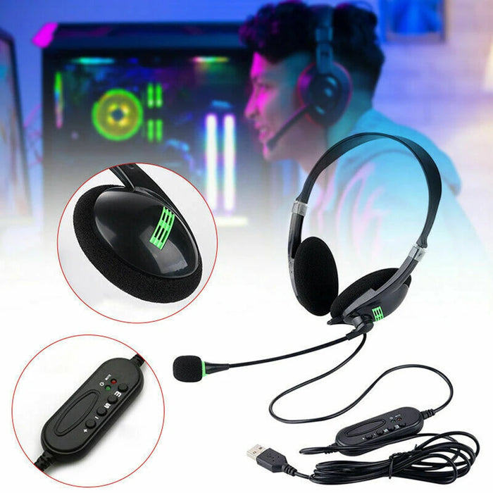 Office Headset with Surround Sound and Hd Mic