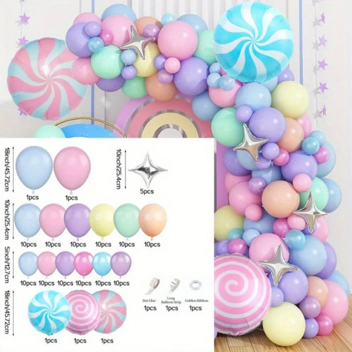 133Pcs Donut Themed Balloon Wreath Arch Kit For Wedding Birthday Parties Anniversary Event Celebration Decoration Supplies