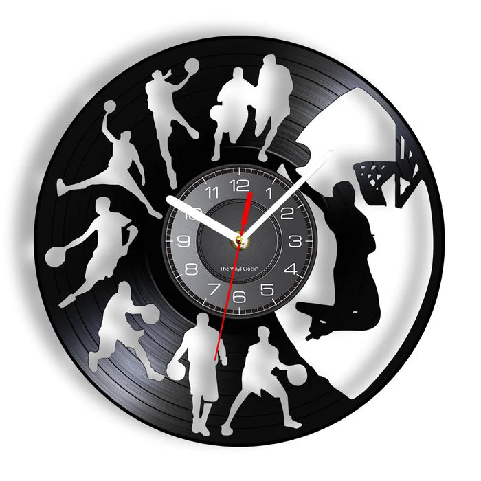 Silhouette Dunking Vinyl Record Clock