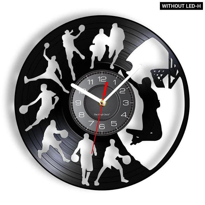 Silhouette Dunking Vinyl Record Clock