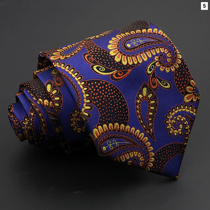 Paisley Tie 8Cm Necktie For Mens Fashion Business And Weddings