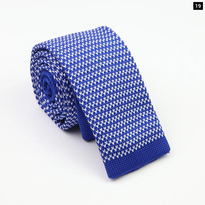 Classic Knit Neck Ties Plaid Dots 6Cm Width Business And Wedding