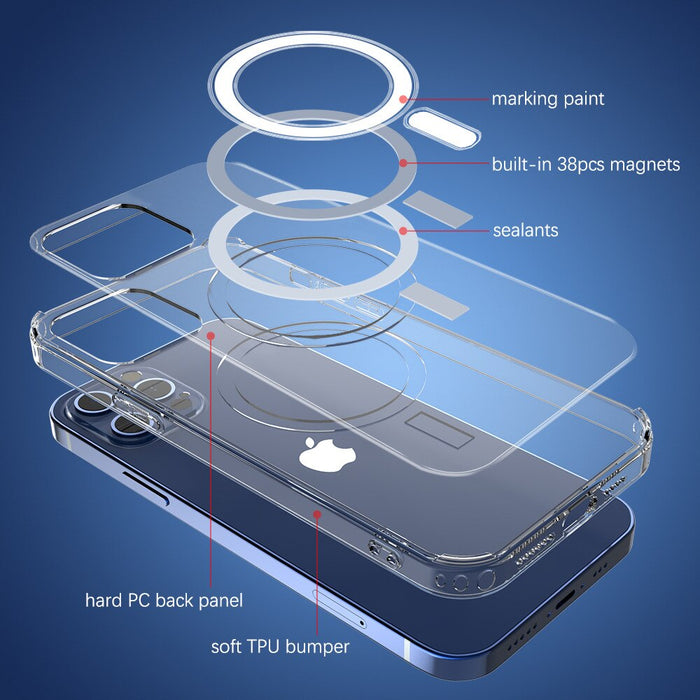 Ultra Clear Magnetic Circle Magsafing Case For Iphone 14 13