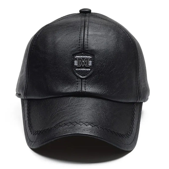 Adjustable Pu Leather Baseball Cap / Hat For Outdoor Wear