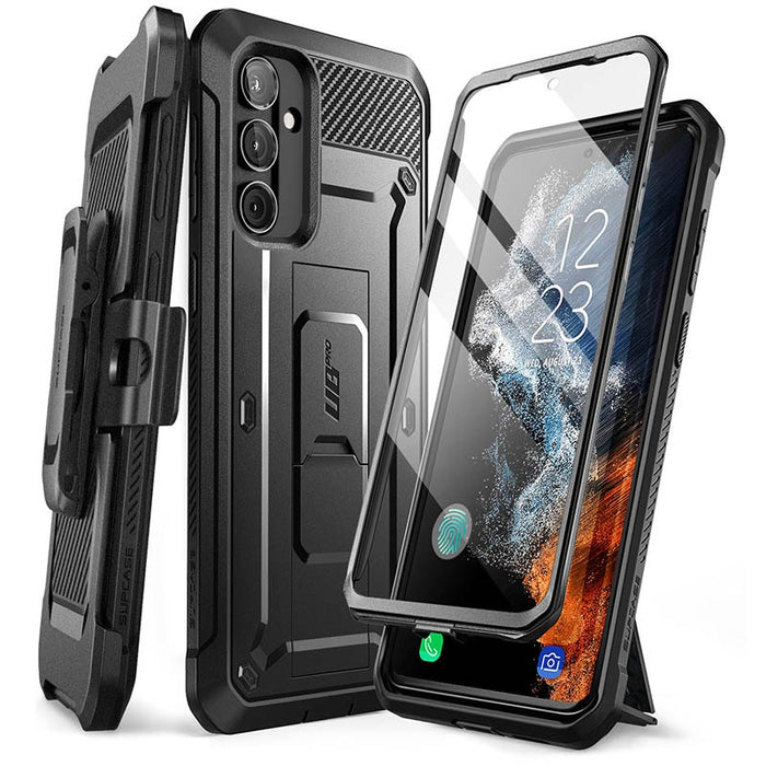 For Samsung Galaxy A34 5G Case Pro Full-Body Rugged Holster & Kickstand Case with Built-in Screen Protector