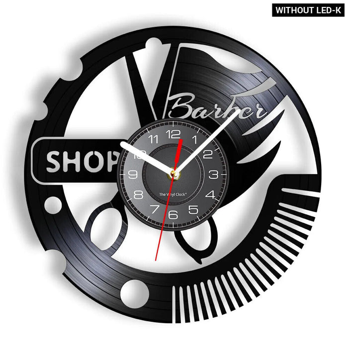 Barber Shop Vinyl Record Wall Clock