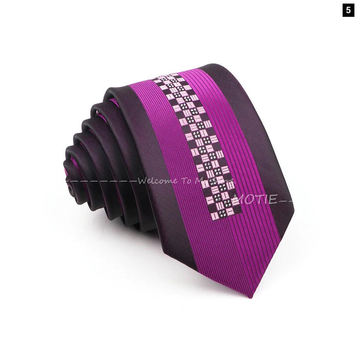 Mens Purple Geometric Tie For Weddings