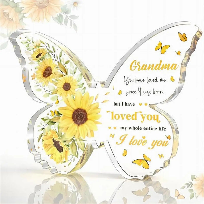 Grandma's Butterfly Acrylic Plaque Birthday Gift From Grandkids