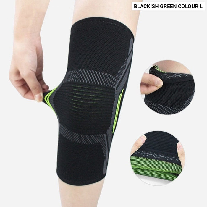 Single Knitted Nylon Sports Knee Pad Riding Protective Gear Running Basketball Skipping Rope Warm Knee Pad Foot Cold Proof Black